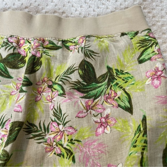 J. Jill Love Linen Wide Leg Floral Cropped Pants - Picture 4 of 7